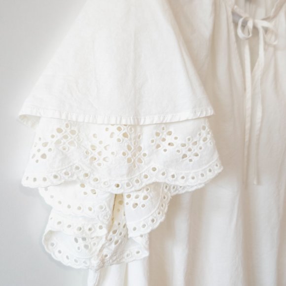 Ava & Viv Plus Size Lace Flutter Sleeve White Cotton Peasant Blouse Size 2X - Picture 4 of 12